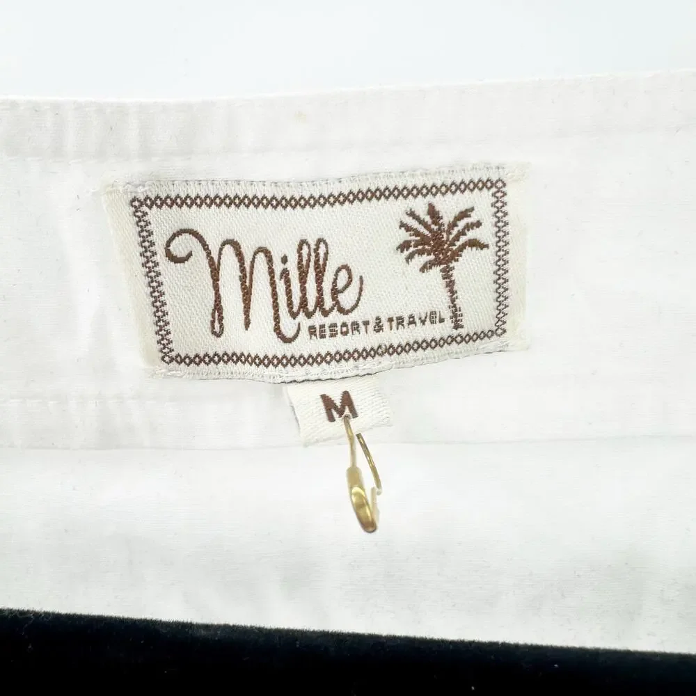 Mille Resort & Travel Evelyn Blouse White Puff Long Sleeves Size M NWOT